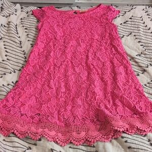 Faded Glory Vibrant Pink Lace Dress